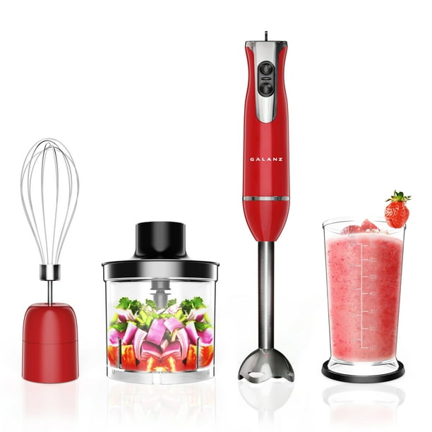 Galanz 4in1 Retro Immersion Hand Blender with Whisk & Chopper