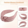 thumbnail image 4 of Unique Bargains Knotted Headbands Solid Colors Top Knot Headbands Elastic Headbands for Women Pink, 4 of 7