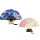 thumbnail image 1 of Abanico plegable XCF con borlas 2 piezas marco azul flor de cerezo rosa, 1 of 2