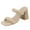 Nude-Smooth, variant on Womens Chunky Heeled Mule Sandals Square Toe Block Heels Two Braid Strap Backless Pumps Dressy Sandals