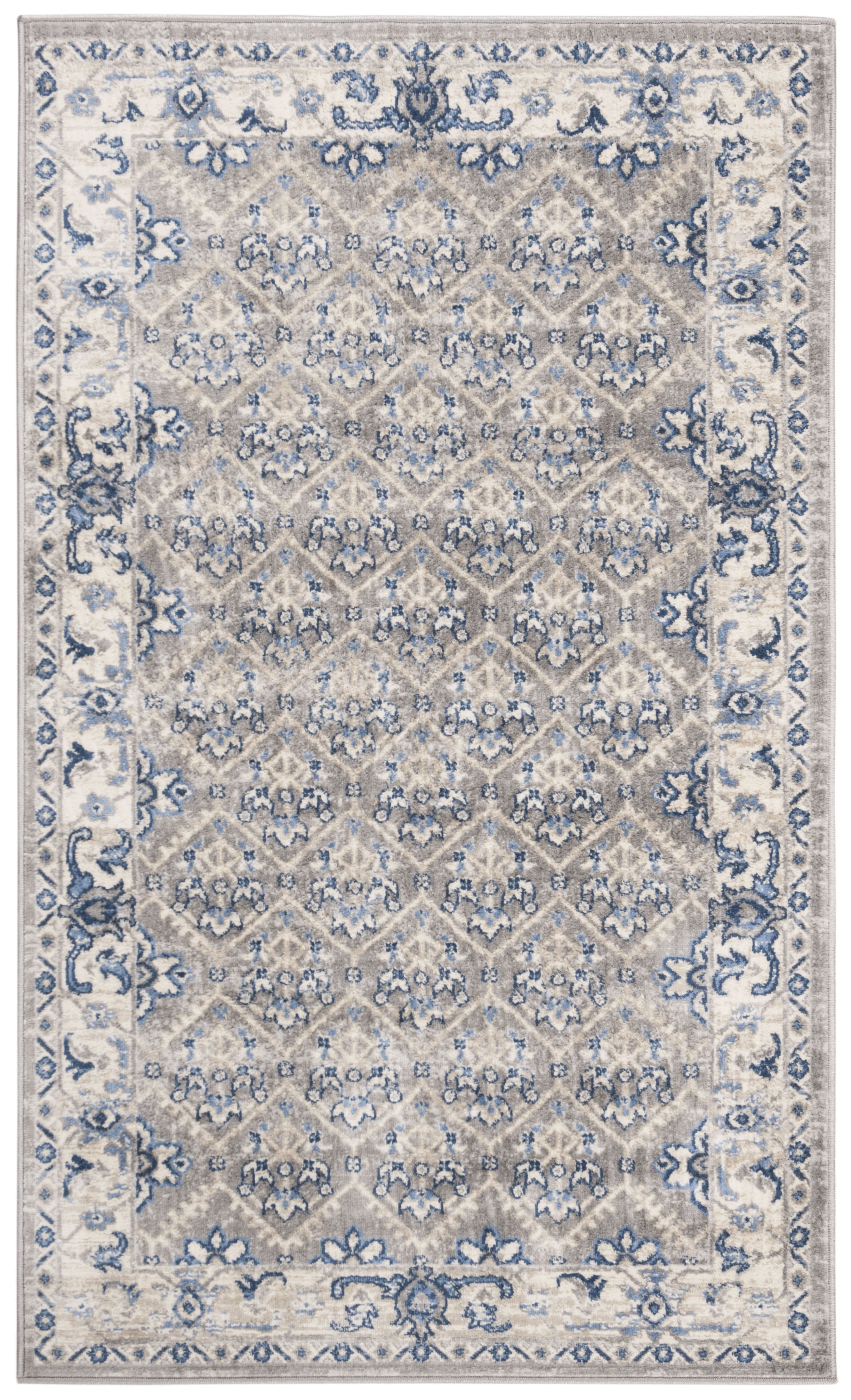 SAFAVIEH Brentwood Pompeii Geometric Area Rug, Light Gray/Blue, 3' x 5'