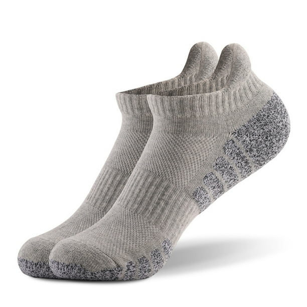 Qarigey Toalla engrosada mejorada para correr para el sudor y calcetines náuticos transpirables, calcetines náuticos de algodón de tela para Medias gris claro XL (43-47)