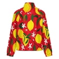 thumbnail image 6 of Jackets for Women Winter Coat Jackets Flannel Stand Collar Jacket(Red Background Yellow Lemons Flowers,Size:S-4XL), 6 of 7