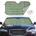 thumbnail image 2 of Uemuo Light Green Squares Pattern Accordion Car Windshield Sun Shade, Foldable Reflective Sun Visor for Car, Reflector Windshield Sunshade-Medium, 2 of 7