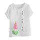 thumbnail image 4 of Vestidos Casuales Para Mujer, Blusas De Mujer De Moda Blusa informal de lino con cuello redondo y manga corta con botones para mujer, talla grande, estampada, 4 of 4