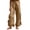 Khaki, variant on Bloomae Wide Leg Boho Pants Women Casual Drawstring Elastic High Waisted Flowy Ruffled Hem Palazzo Pants Trendy Beach Vacation Lounge Trousers with Pockets