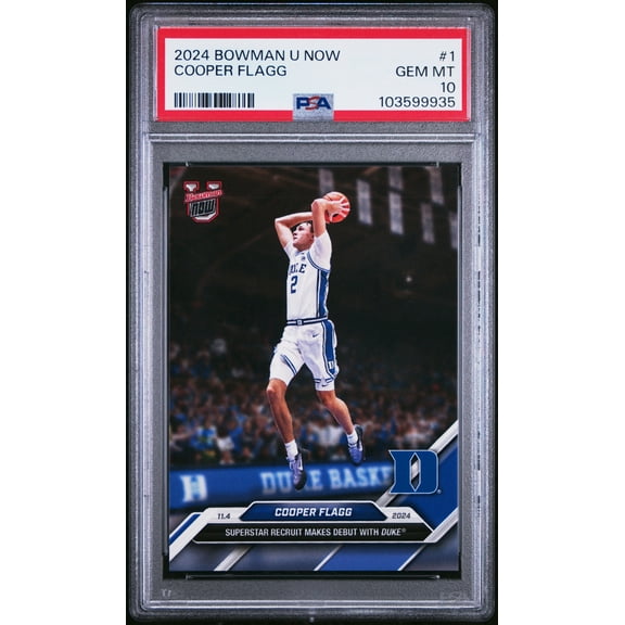 Cooper Flagg 2024 Bowman U Now Debut Rookie Card #1 PSA 10 Gem Mint