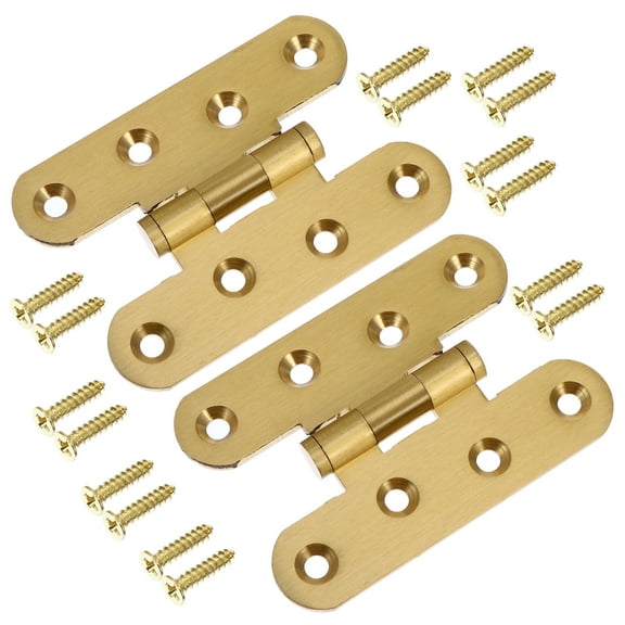 SKISUNO 2Pcs Durable Copper Cabinet Hinges Heavy Duty with 8 Holes for Furniture and Wooden Box