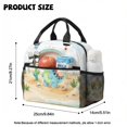 thumbnail image 5 of Kuiaobaty Dinosaur Cactus Print Backpack and Lunch Bag Set for Kids 8-12 Multi Pockets Backpack and Pencil Case Set with Zipper Portable Insulated Lunch Box with Water Bottle Sleeve for School, 5 of 7