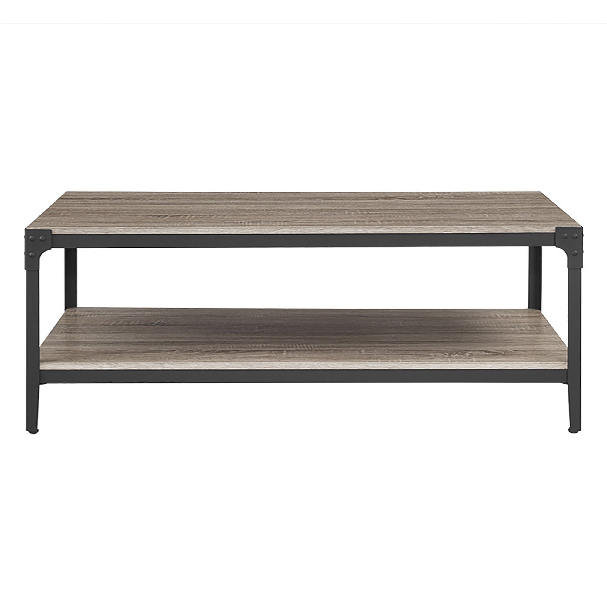 Woven Paths Wilson Angle Iron Rustic Coffee Table, Driftwood
