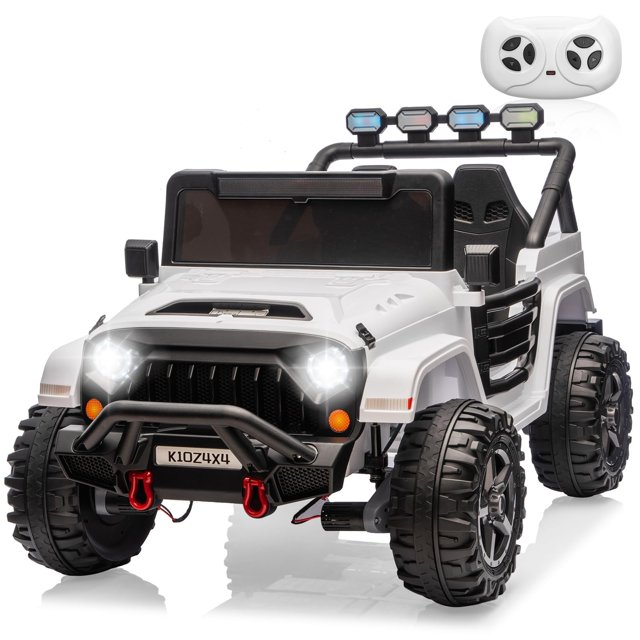 Yiwa 24V Ride On Truck for Big Kids, 2 Seater Ride On Car with Remote Control, 4-Wheeler Suspension, 3 Speed Options, LED Lights
