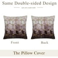 thumbnail image 2 of Marble Throw Pillow Covers Purple Gold Abstract Geometry Pattern Texture Pillow Cases Cushion Covers for Sofa Couch Car Bedroom Home Decor 18 X 18 Inch Set of 2, 2 of 6