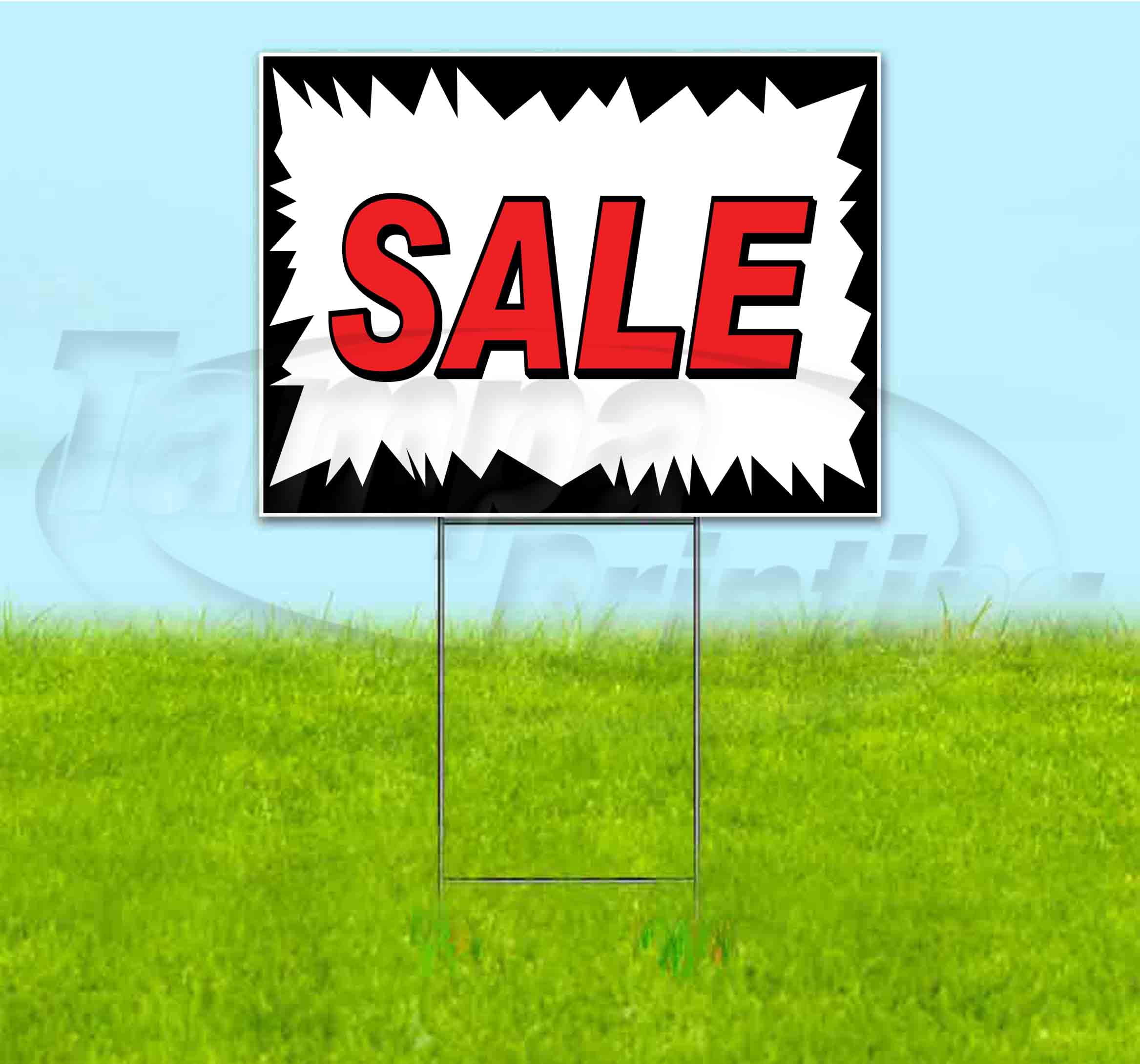 Sale (18" x 24") Yard Sign, Includes Metal Step Stake