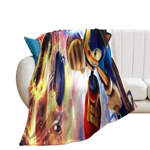 Sonic The Hedgehog6 Luxury Flannel Blanket - Super Soft Anti-Static Plush Warm Blanket for Sofa Bed - Extra Large Cozy Blanket for Men and Women, Home Decor Gift.