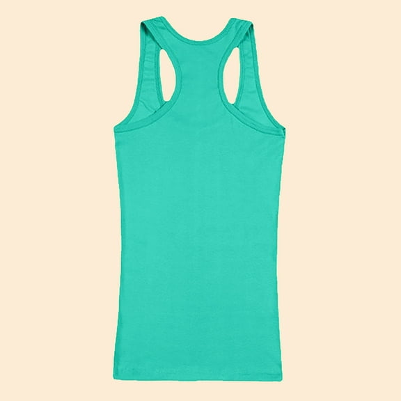 Tittly Vest for Women Vest Tops for Women 1 Piece Pack Women's Ribbed Cotton Tank Tops Assorted Color (Muscle Tank Top Large) Tank Tops Womens Summer Tops Womens Tops Mint Green A