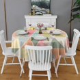 thumbnail image 2 of Multi Color Triangle Checkered Pattern Round Tablecloth 60"x60",Wrinkle Wipeable Table Cloth for Kitchen Dining Room Picnic Patio Party, 2 of 6