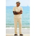 thumbnail image 4 of COOFANDY Linen Suit for Men Short Sleeve Vacation Outfits Casual Beach Pants Cotton Loungewear Sets, 4 of 9