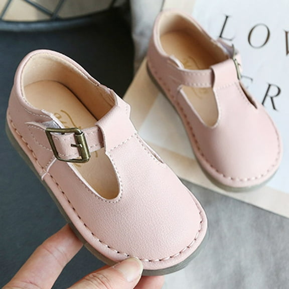 SDJMa Toddler Infant Kids Baby Girl Boy Soft Leather Flat Buckle British Shoes Sandals