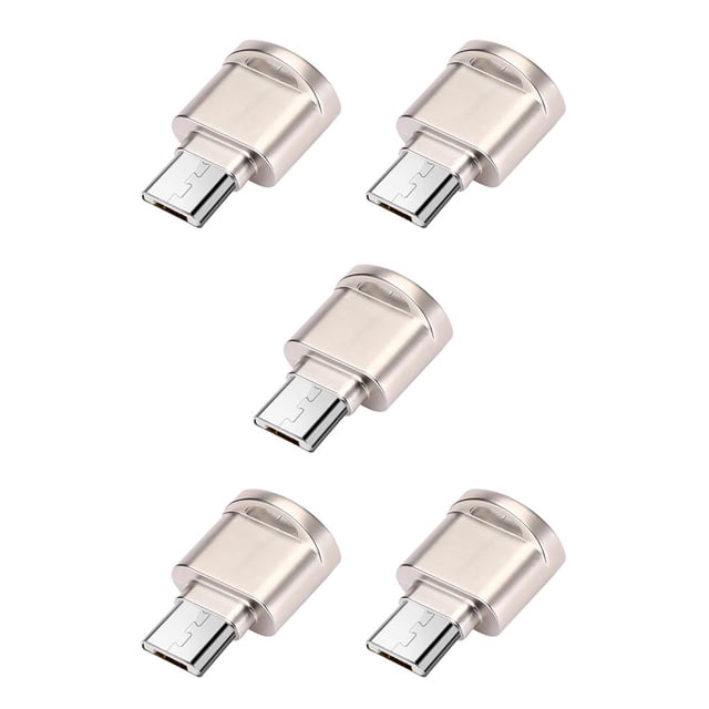 crativent Portable Type-C / for Micro USB Card Reader Mini Phone OTG Adapter Type-C Memory Card Reader For Golden 5Set