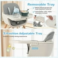 thumbnail image 6 of Babyjoy 3 in 1 Convertible Wooden High Chair Toddler Feeding Chair with Cushion Gray, 6 of 9
