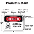 thumbnail image 2 of (2 Pack) Chemical Storage OSHA Danger Sign 18 Inch X 12 Inch Indoor / Outdoor Rust-Free Aluminum Metal Signs for Workplace, Workshop, and Construction Site, Made in the USA, 2 of 8