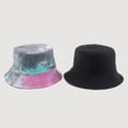 thumbnail image 4 of CoCopeaunts Double Side Bucket Hat Tie Dye Black Lightweight Outdoor Summer Travel Vacation Reversible Fisherman Hat for Men, 4 of 8