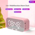 thumbnail image 3 of CHAO Reloj despertador digital con superficie de espejo (rosa), 3 of 5