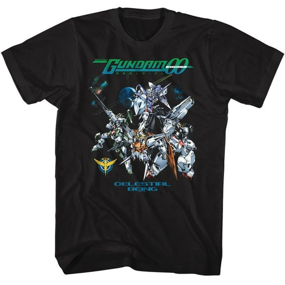 Gundam Celestial Being In Space Black Adult T-Shirt Xl