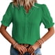 thumbnail image 1 of Blusa Elegante de Encaje con Cuello en V y Corta para Mujer Verde 4XL, 1 of 8