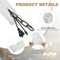 thumbnail image 3 of Uxcell 2ft Chandelier Chain Cord Cover, 2 Pcs Velvet Cloth Fabric Chain Sleeve Decorative Cord Covers for Chandelier Wires Swing Cable, Zipper Style, White, 3 of 7