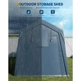 thumbnail image 2 of Ladcaser Outdoor 7'x15' Portable Storage Shelter, Heavy Duty Carport with Roll-up Ventilated Zipper Door and Windows, Gray, 2 of 8