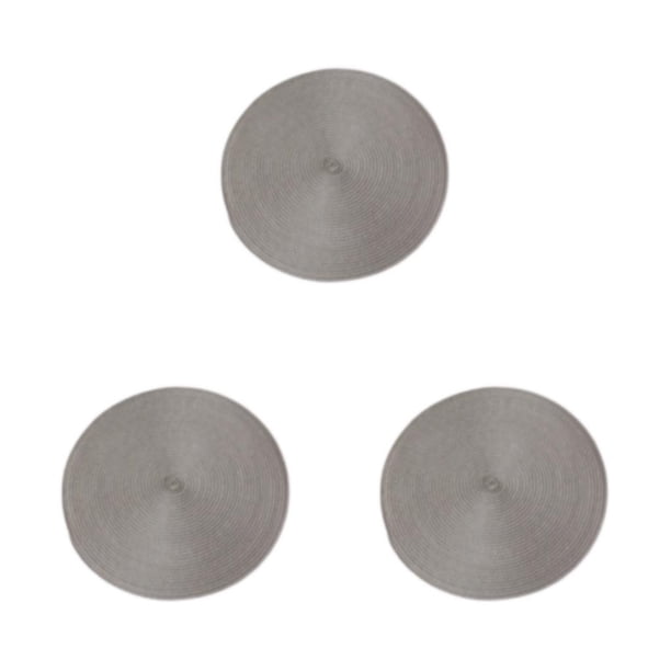 Manteles Individuales Naiovety Redondos Antideslizantes Color Gris Claro