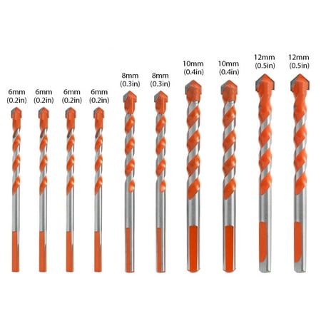 

MLfire 10 Pcs Ultimate Drill Bits Multifunctional Drill Bits Power Drills Bits for Ceramic Tile Concrete Wood
