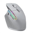 thumbnail image 2 of Ratón Inalámbrico Bluetooth 5.0 Mouse 2.4G Ratón Óptico Portátil Inalámbrico Ratones Ergonómicos para Computadora de Mano Derecha Gris, 2 of 5