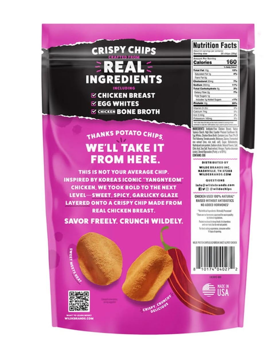 Wilde Korean Sweet & Spicy Protein Chips, 8.5 Ounce