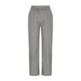 thumbnail image 6 of Women Linen Pants Wide Leg Palazzo Pants Cotton Linen Drawstring Summer Pants with Pockets 29"/31"/ 33", 6 of 6