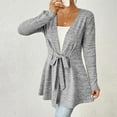 thumbnail image 6 of bbymog Womens Cardigan Sweaters Open Front Long Sleeve Cardigans with Drawstring Fall Casual Lightweight Cardigans for Women Gray XL, 6 of 9