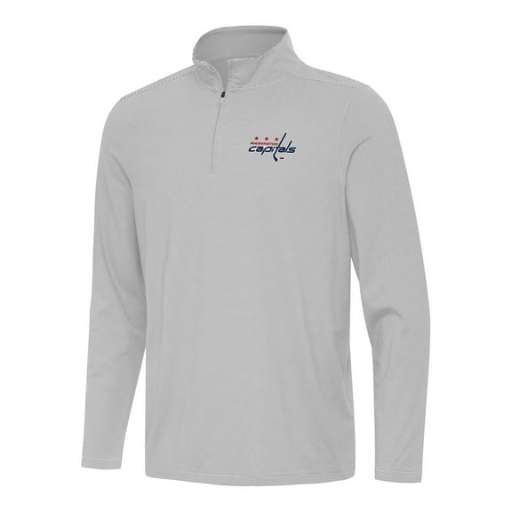 Men's Antigua Gray Washington Capitals Twine Quarter-Zip Top