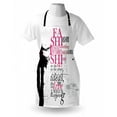 thumbnail image 3 of Eiffel Tower Apron Woman Figure in Paris in Autumn Inspirational Words Vogue Theme Art Print, Unisex Kitchen Bib Apron with Adjustable Neck for Cooking Baking Gardening, Black Pink, by Ambesonne, 3 of 3