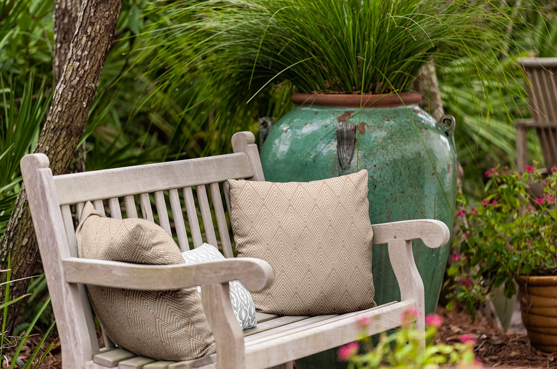 16" x 16" Simply Daisy Lifeflor Diamond Polyester Indoor/Outdoor Pillow, Basswood Brown Qty 1