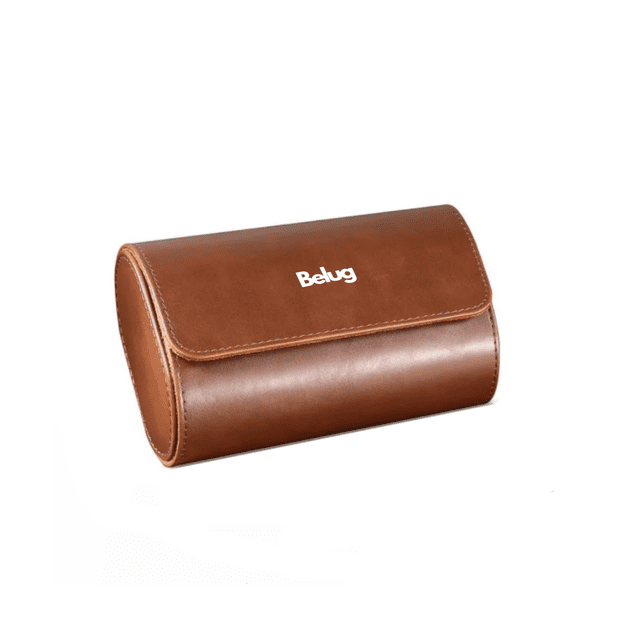 Estuche Cuero De Almacenamiento Para 2 Relojes Belug Café