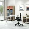 thumbnail image 6 of HON Basyx 55” Commercial-Grade Executive Desk, Angled Metal Legs, in White/White (BSX55MPLWWH), 6 of 17