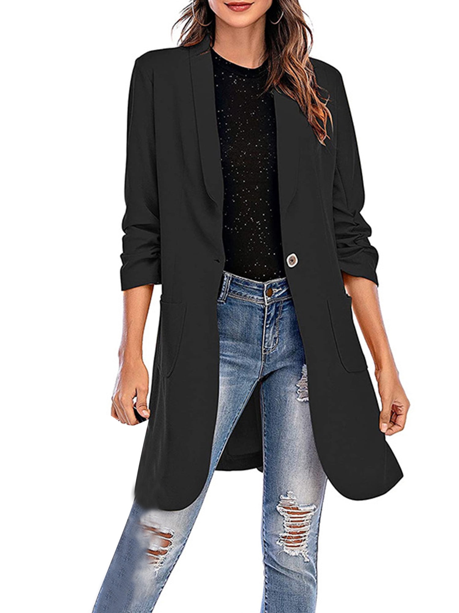 Womens Casual Blazers Open Front 