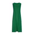 thumbnail image 4 of YFNNUP Tank Dress for Women Loose Fit Sleeveless Sundress Button Down Dresses Casual Lightweight Beach Sundresses Travel Vacation Skirt Green L, 4 of 10