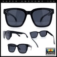 thumbnail image 3 of Womens Polarized Inset Lens Oversized Horn Rim Compact Fit Over Sunglasses Shiny Black - Black, 3 of 8