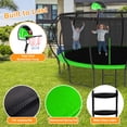 thumbnail image 5 of KOFUN Trampoline with Basketball Hoop, Enclosure, Light, Sprinkler, Anchors Kit, Ladder, 8FT 10FT 12FT 14FT 15FT 16FT Heavy Duty Backyard Trampoline for Kids and Adults, Green, 5 of 9