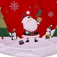 thumbnail image 3 of Kurt S. Adler TS0251 48 Po Rouge&44; Vert & Blanc Santa Applique Treeskirt, 3 of 4