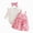 R001-Pink, variant on NOLDARES Newborn Baby Girl Outfits Long Sleeve Romper Suspender Dress 3Pcs Fall Winter Clothes Set(Sky Blue,12-18 M)