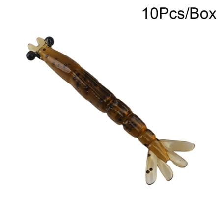 Luminous Multi Section Soft Shrimp Swimbaits Fishing Soft Lures Artificial Bait Mini Multi-Joints Bionics Bait 10Pcs