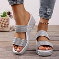 thumbnail image 2 of Msgweeeg Women Sandals Shoes Women's Fashionable Casual Spring and Summer Versatile Beach Wedge Solid Color Peep-Toe Open-Toe Slippers for Wedding & Party, 2 of 10